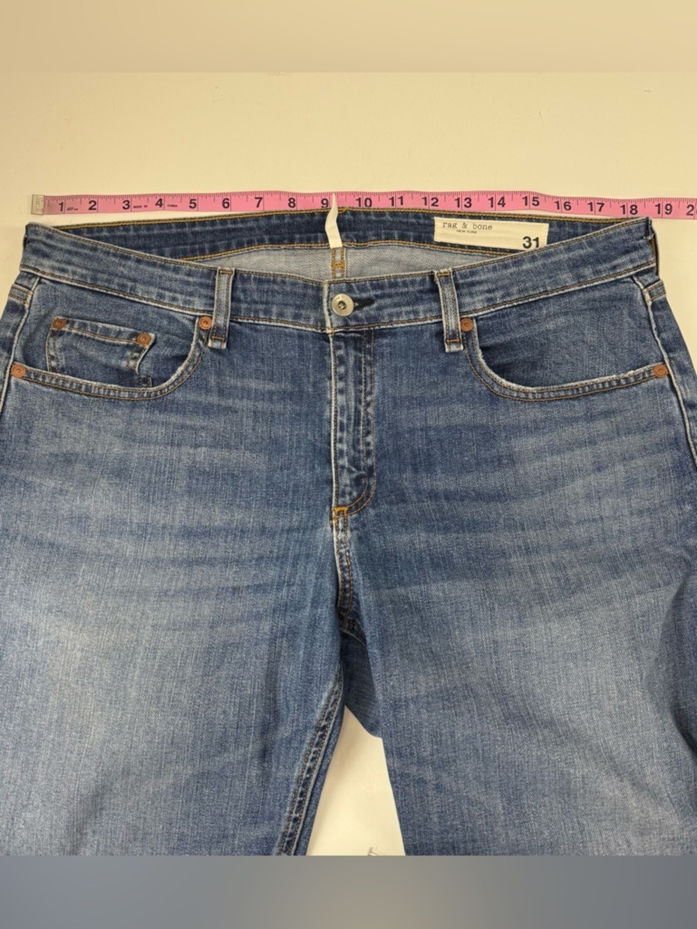 Rag & Bone Dre Low Rise Slim Boyfriend Jeans Womens 31 Julienne Blue Stretch - Picture 10 of 14